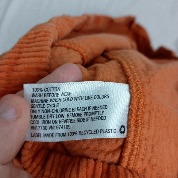 2/$30 WILD FABLE Orange Corduroy Dress (#670) - Picture 6 of 7